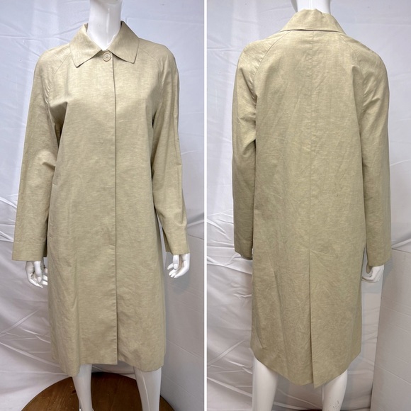 Rodel Linen Button Down Peacoat Long Jacket Designer Vintage Italy - Picture 14 of 14